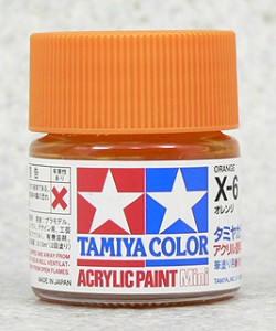 TAMIYA 壓克力系水性漆 10ml 亮光橘色 X-6
